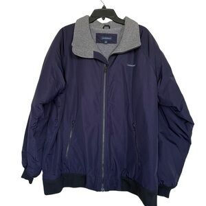 Lands’ End Men’s Sz L(42-44) Fleece Lined Full Zip Navy Blue Jacket Coat